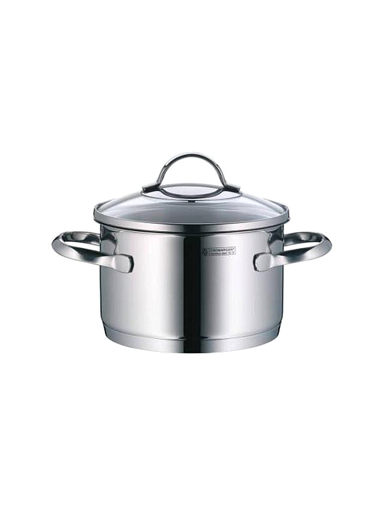 WMF Provence Plus Kochtopf klein 16cm, Glasdeckel, Fleischtopf Induktion 2l, Cromargan Edelstahl poliert, unbeschichtet, backofengeeignet