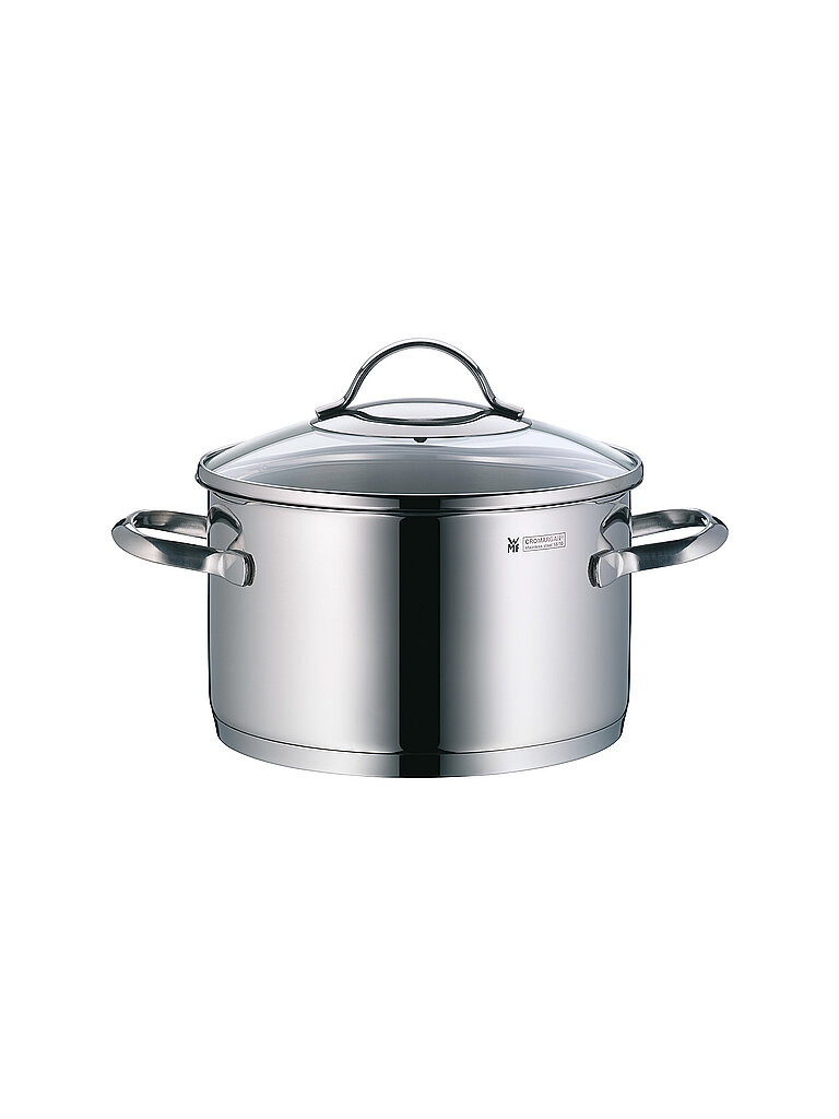 WMF Provence Plus Kochtopf groß 20cm, Glasdeckel, Fleischtopf Induktion 3,3l, Cromargan Edelstahl poliert, unbeschichtet, backofengeeignet