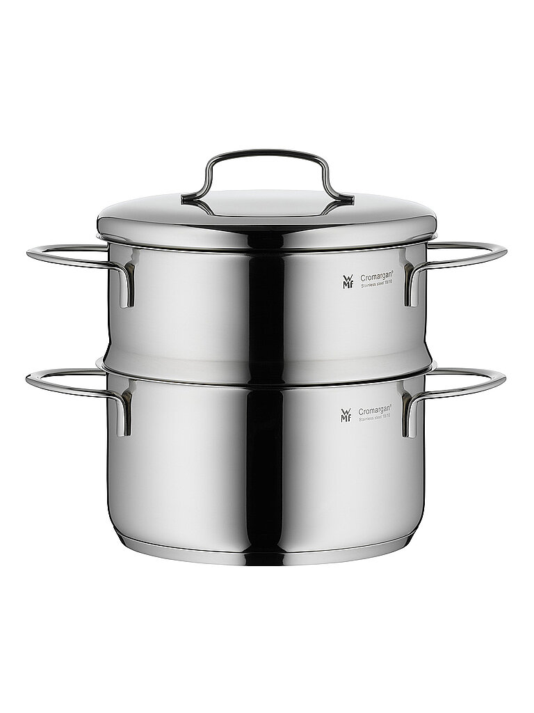 WMF Mini Dampfgarer mit Metalldeckel klein 16 cm, 1,5l, Dampftopf, Cromargan Edelstahl poliert, Induktion, Dampfgarer Topf stapelbar, ideal für kleine Portionen oder Singlehaushalte