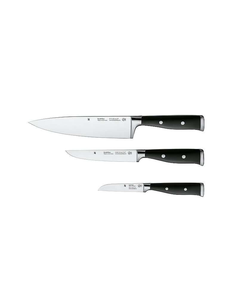 WMF Grand Class Messerset 3teilig & Grand Class Santoku Messer 33 cm, Made in Germany, Messer geschmiedet, Performance Cut, Spezialklingenstahl, Klinge 18 cm