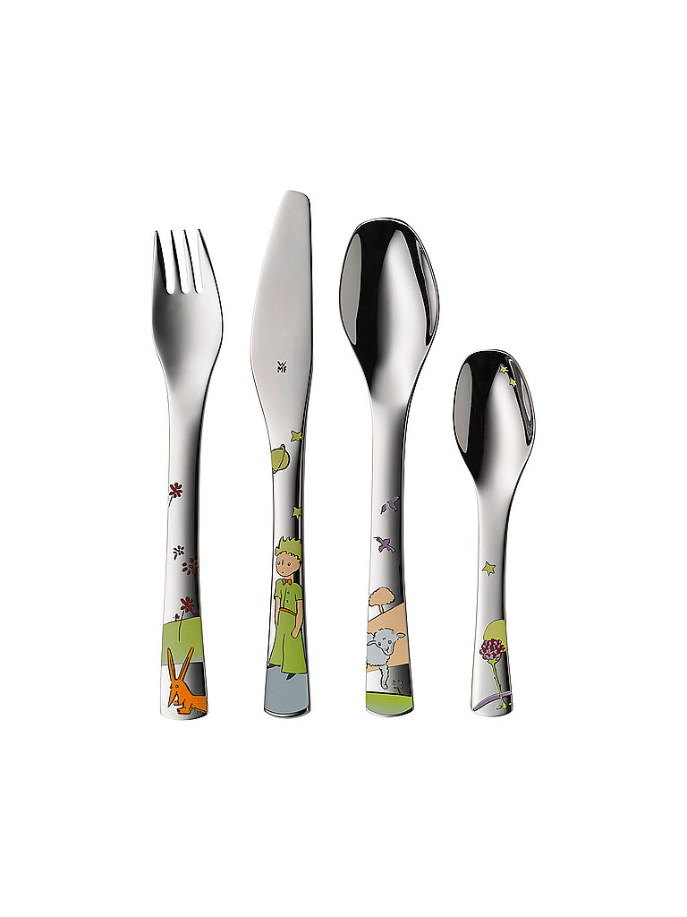 WMF Kinder Besteck 4-teilig Der kleine Prinz Crogargan / Bunt silber