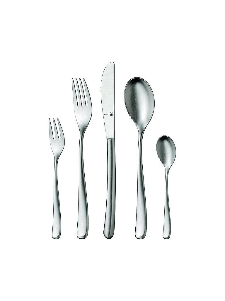 WMF Vision Besteck Set 12 Personen, 66 teilig, 60 Teile mit Servierbesteck, Hohlheftmesser, Cromargan protect mattiert, kratzbeständig, spülmaschinenfest