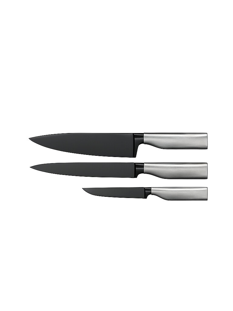 WMF Messerset 3-tlg. ULTIMATE BLACK Cromargan Schwarz schwarz