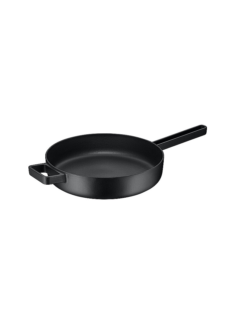 Sauteuse Flavour Schmorpfanne 28 cm Induktion Servierpfanne Gusseisen schwarz Ø28cm Töpfe Gusseisen-Kochgeschirr Emaille moderne Eleganz hoher Rand