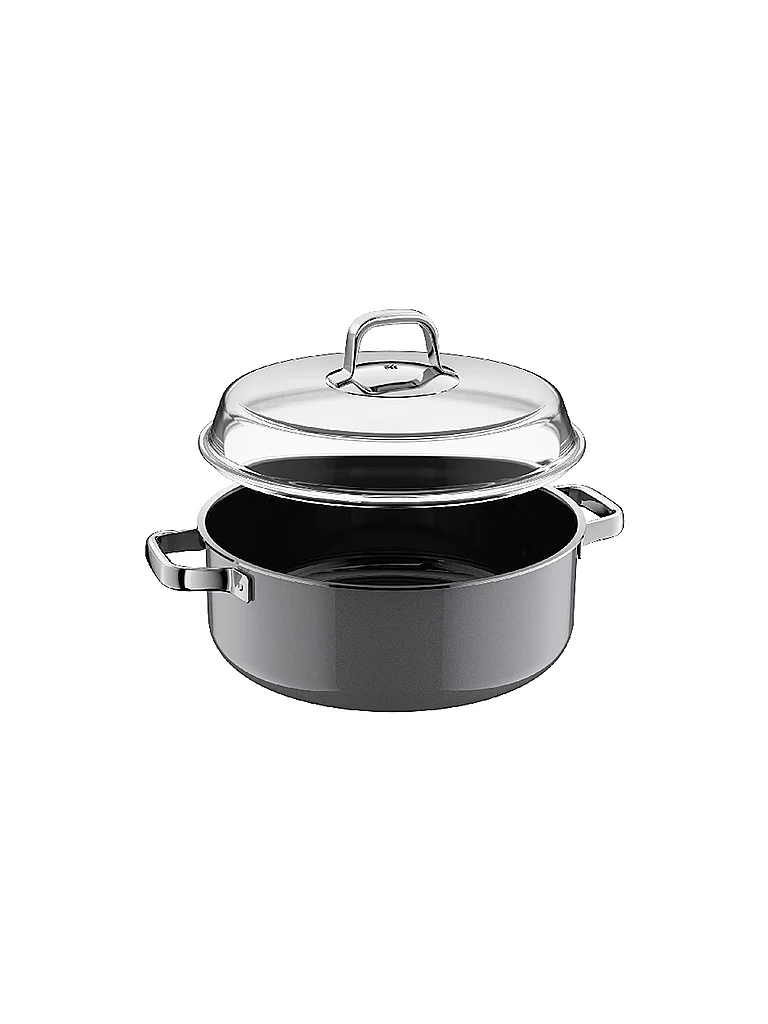 WMF Fusiontec Mineral Pro Schmortopf mit Deckel, 28 cm, Platinum 05.1886.5290