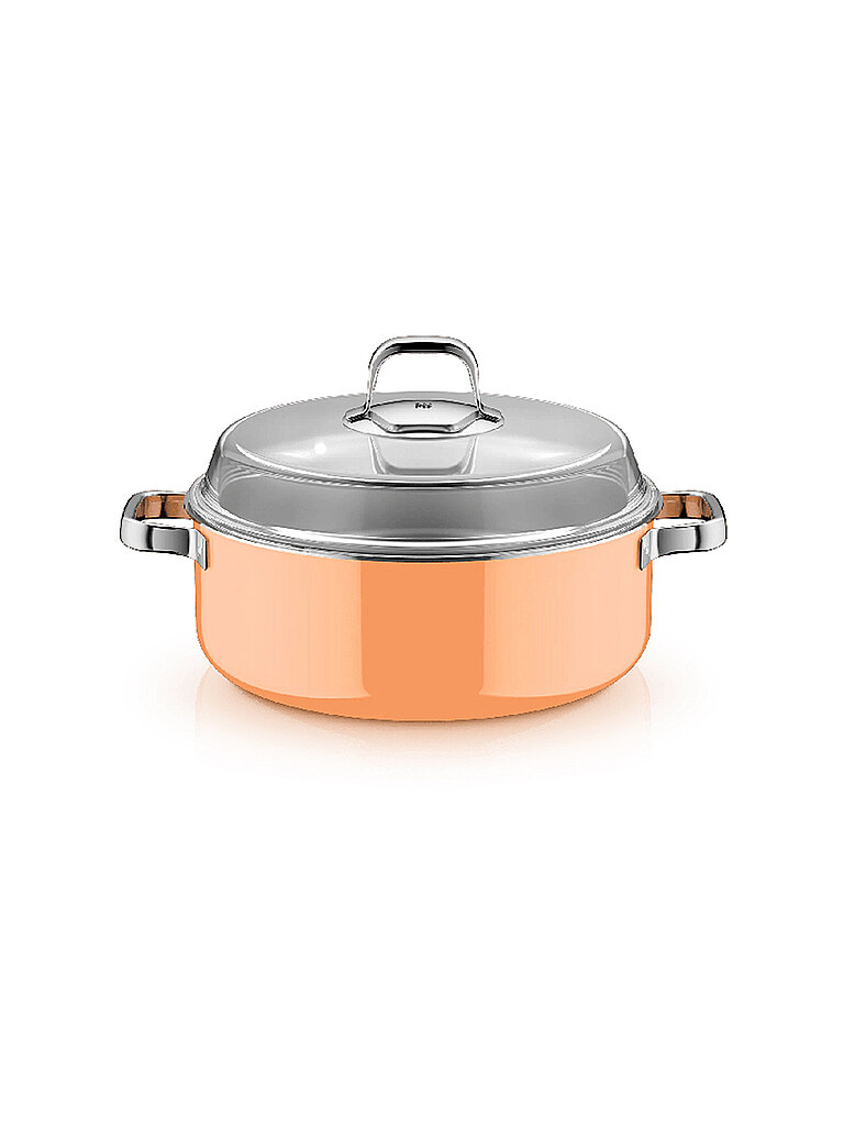 WMF Schmortopf mit Glasdeckel FUSINTEC MINERAL PRO 6ml/28cm Papaya Orange  orange