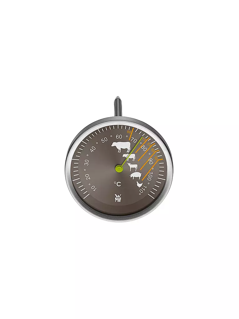 WMF | Extrabräter mit Metalldeckel, Fleischgabel und Fleischthermometer | silber
