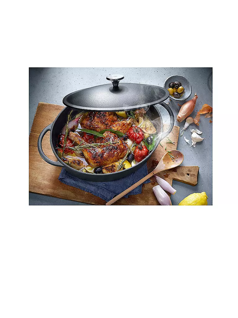 Spießbraten Im Bräter Mit Oder Ohne Deckel WMF Gusseisen-Bräter mit Deckel 30x23,5cm schwarz