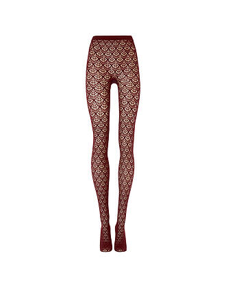 WOLFORD | Modestrumpfhose MERMAID NET Midnight Red 