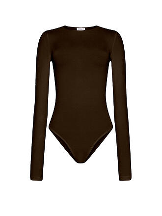 WOLFORD | Nom du produit: Body BERLIN
Marque: WOLFORD
Couleur: marron
Catégories: Mode,Femme
Longueur des manches: Manches longues
Encolure: Col rond
Matière: Coton,Polyester / Polyamide,Stretch
Motif: Uni
Coupe (vêtements d'extérieur): Super Slim
Détails: In