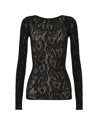 WOLFORD | Langarmshirt INFINITE ROSE NET black