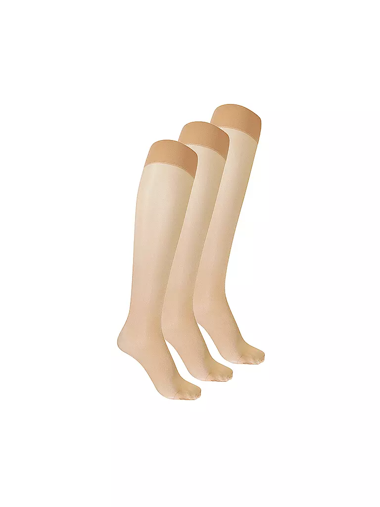 WOLFORD | Kniestrümpfe 3er Pkg. gobi  | beige