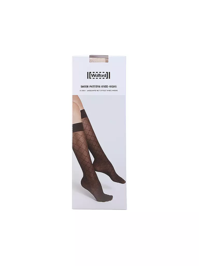 WOLFORD | Kniestrümpfe SHEER PATTERN 30 DEN fairly light  | hellbraun