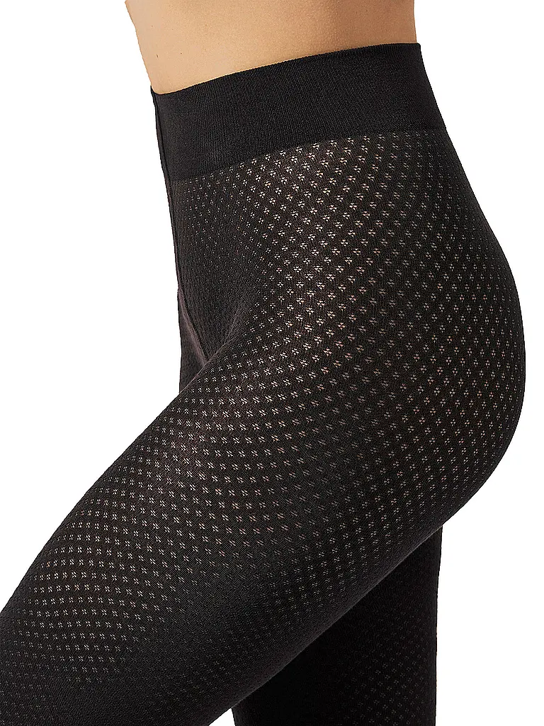 WOLFORD | Modestrumpfhose COTTON DOT Black  | Schwarz