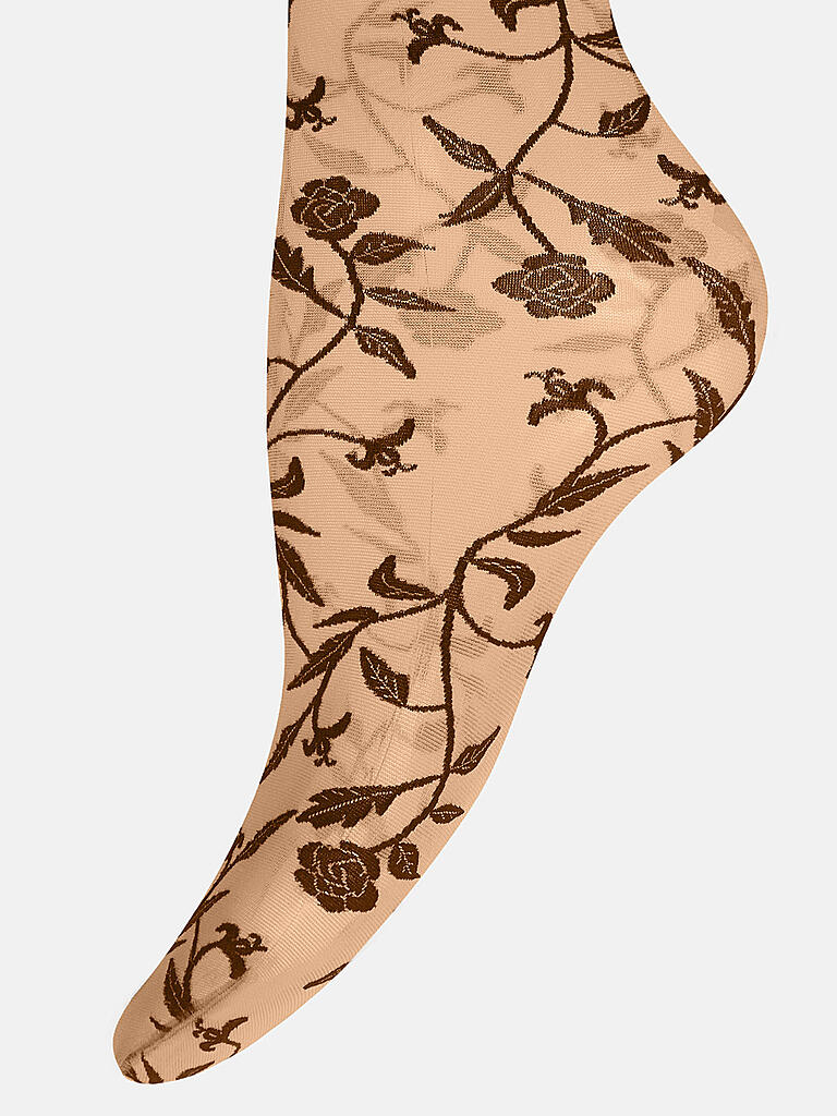 Collant Wolford Graphic Flower - Fairly Light/Black - Taille S - Fleurs