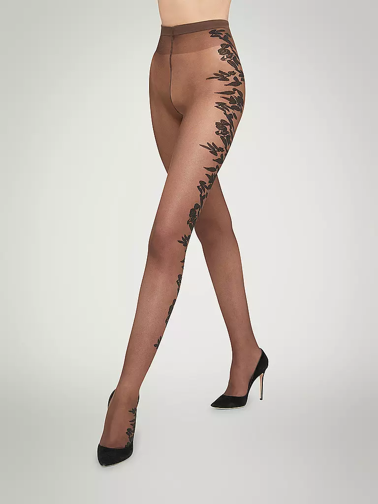 WOLFORD | Modestrumpfhose FLOWER 20 fairly light / black | beige