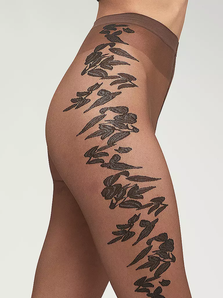 WOLFORD | Modestrumpfhose FLOWER 20 fairly light / black | beige