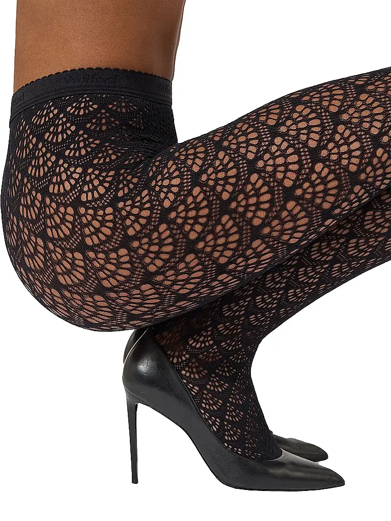 WOLFORD | Modestrumpfhose MERMAID NET Black | Schwarz