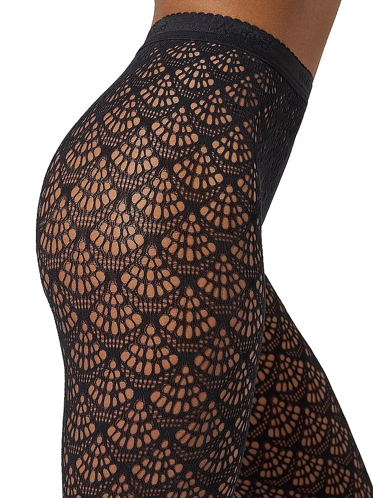 WOLFORD | Modestrumpfhose MERMAID NET Black | Schwarz