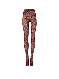 WOLFORD | Modestrumpfhose MERMAID NET Midnight Red  | Dunkelrot