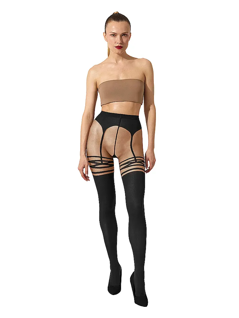 WOLFORD | Modestrumpfhose SUSPENDER Fairly light/black  | Schwarz