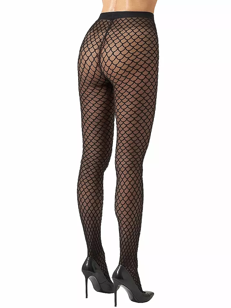 WOLFORD | Modestrumpfhose VELVET NET ILLUSION Black/Black | beige