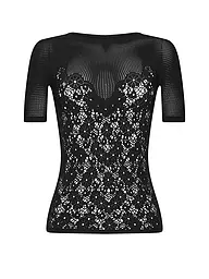 WOLFORD | T-Shirt FLOWER LACE | schwarz