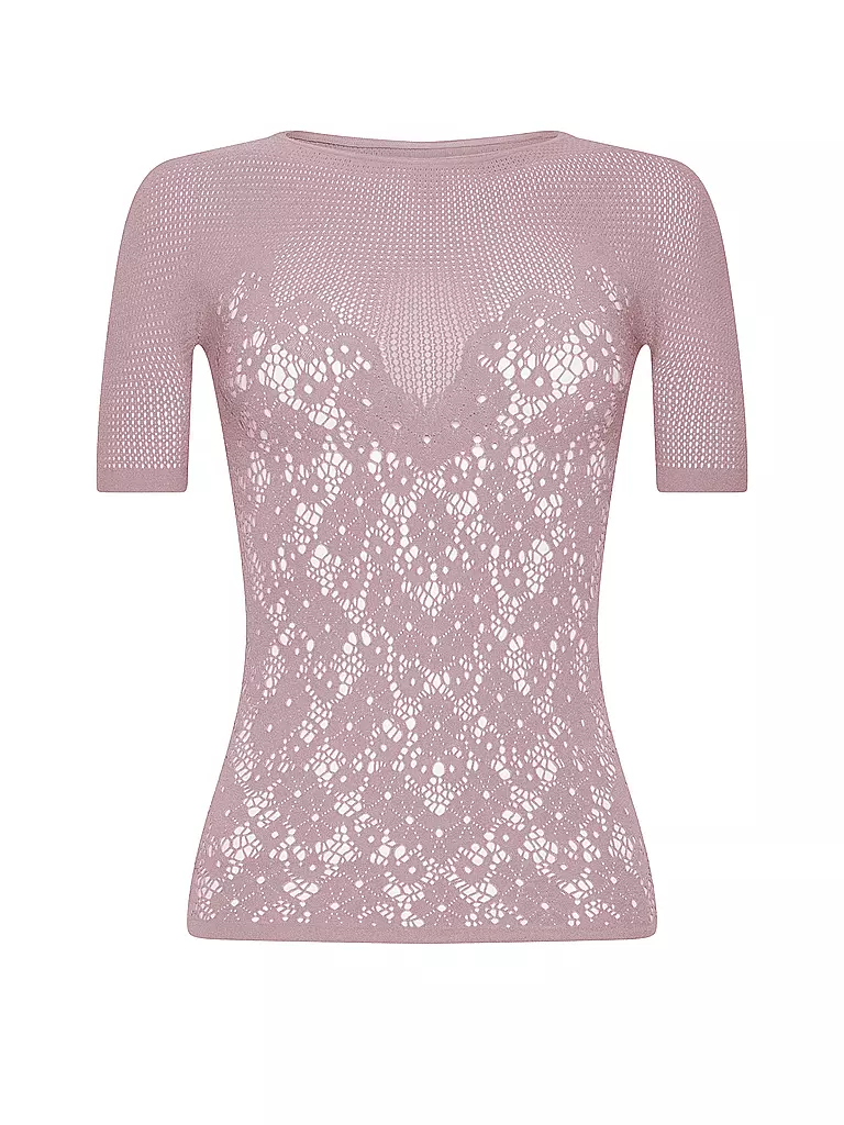 WOLFORD | T-Shirt FLOWER LACE | rosa