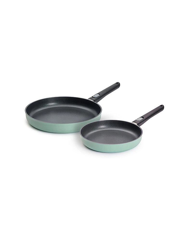 WOLL Flachpfannen Set 2tlg. 24/28cm ECOLUR Jadegruen hellgrün – Woll