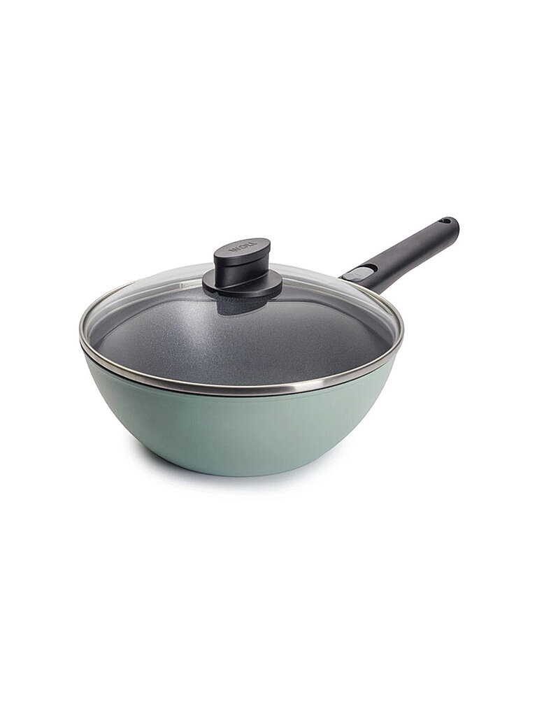 WOLL Wok mit Deckel 24cm/3l ECOLOUR Jadegruen hellgrün – Woll