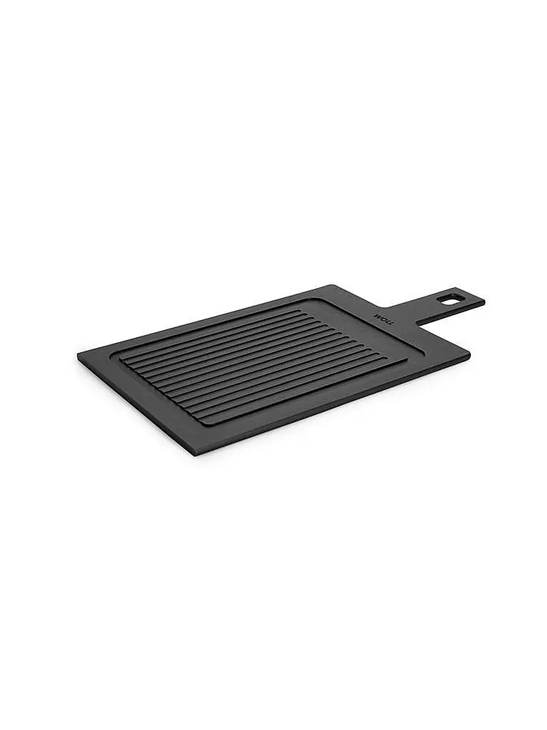 WOLL | Schneidebrett CUT and SERVE 44x23cm Schwarz mit Rillen Schwarz | schwarz