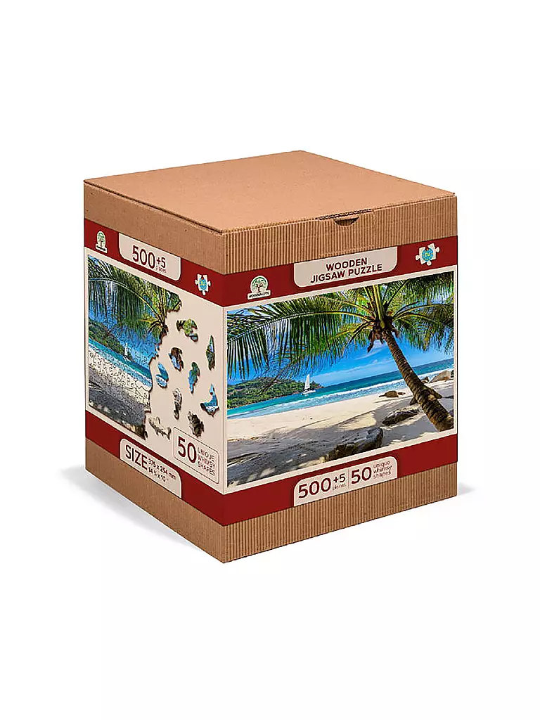WOODEN CITY | Puzzle - Paradise Island Beach, Caribbean Sea – 505 Teile | keine Farbe