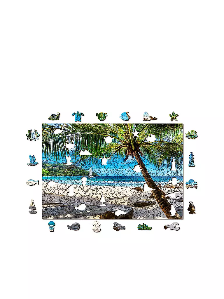 WOODEN CITY | Puzzle - Paradise Island Beach, Caribbean Sea – 505 Teile | keine Farbe