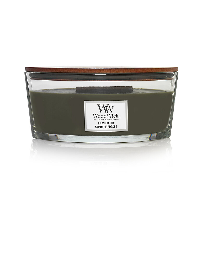 WOODWICK Duftkerze mit Knisterdocht ELLIPSE 454g Frasier Fir dunkelgrün
