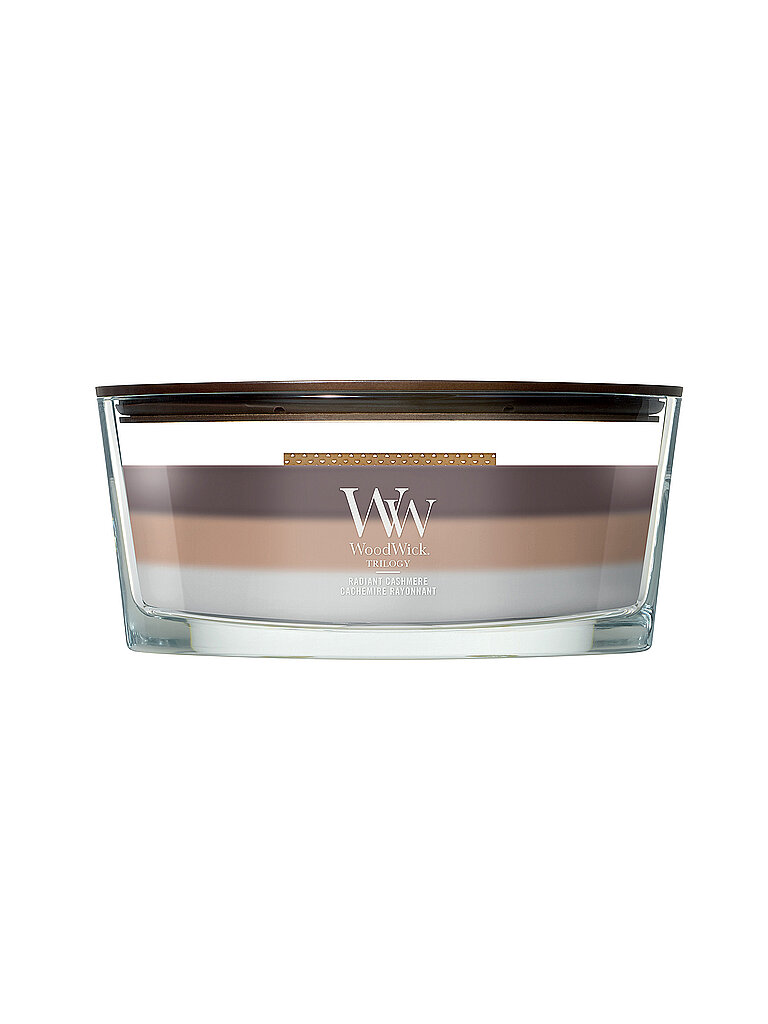 WOODWICK Ellipsen-Kerze 454gr Knisterdocht Radiant Cashmere  hellbraun