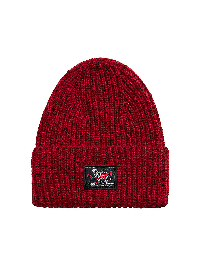 WOOLRICH Mütze - Haube WM PATCH rot