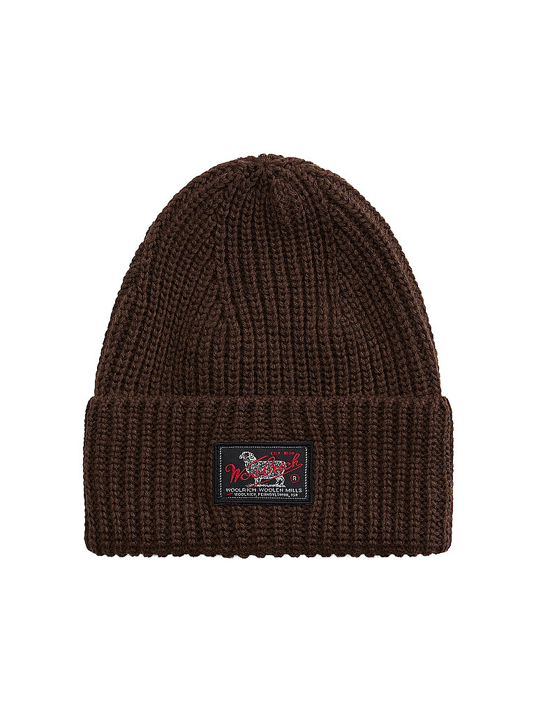 WOOLRICH Mütze - Haube WM PATCH braun