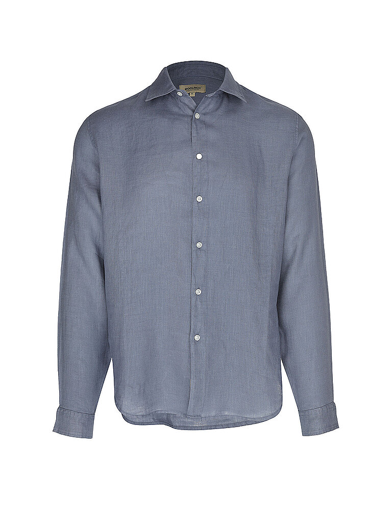 WOOLRICH Leinenhemd blau | L