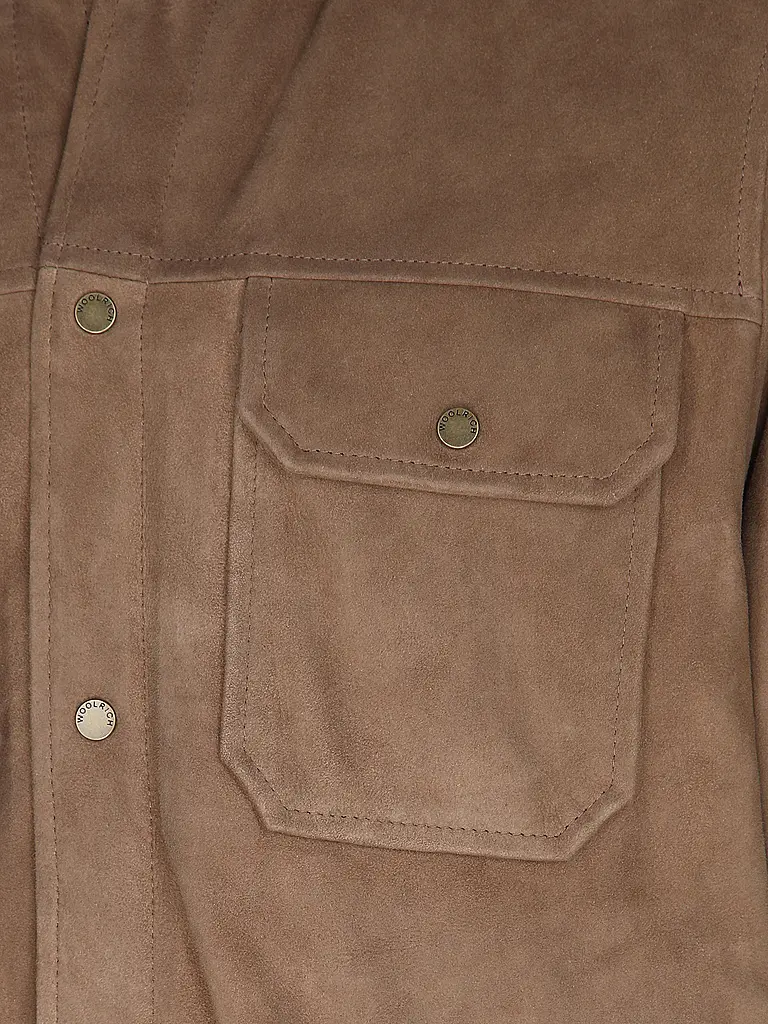 WOOLRICH | Lederjacke ALASKAN  | camel