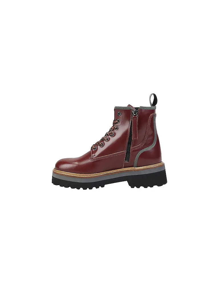 WOOLRICH | Schnürboots ABRASIVATO | dunkelrot