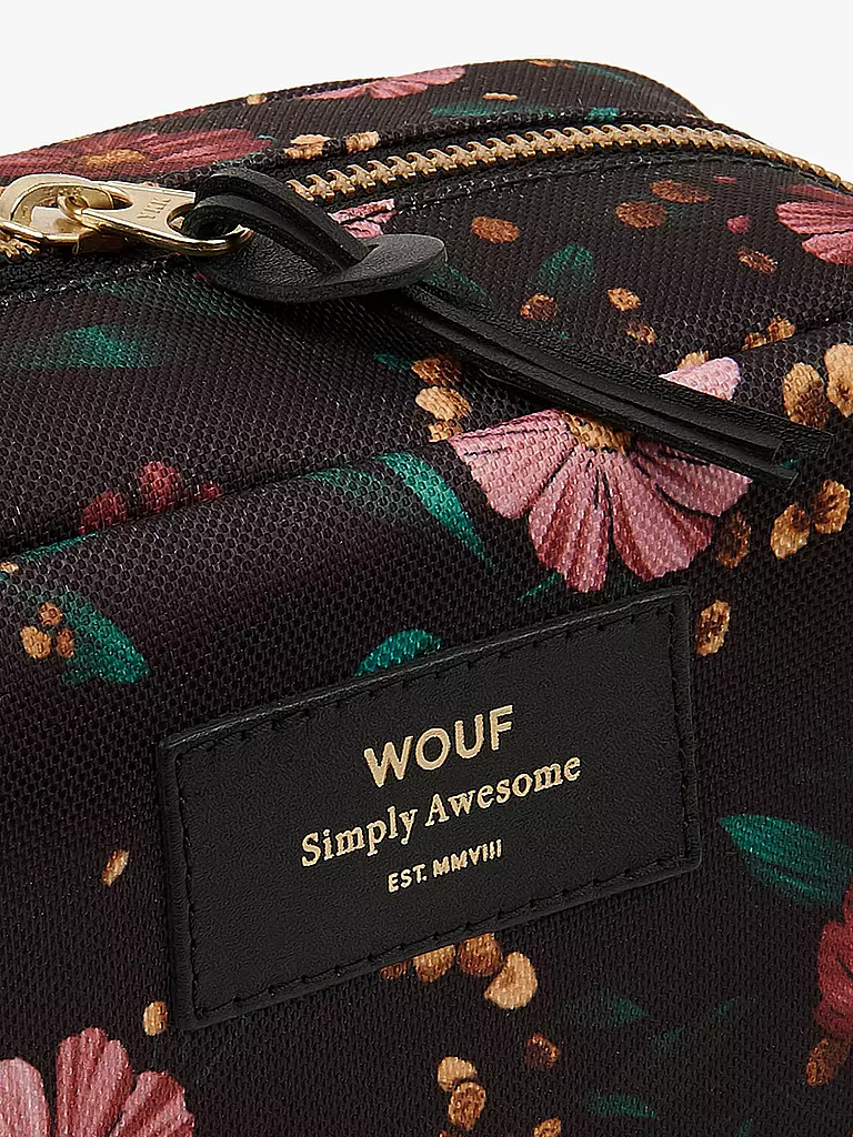 WOUF | Kosmetiktasche - Beauty Bag Black Flowers | schwarz