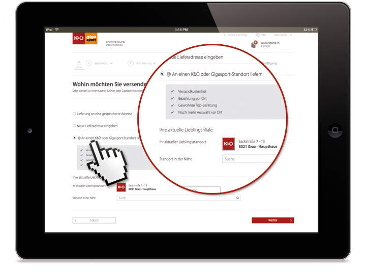 Click & Collect Click & Collect - gratis Versand in die Filiale
