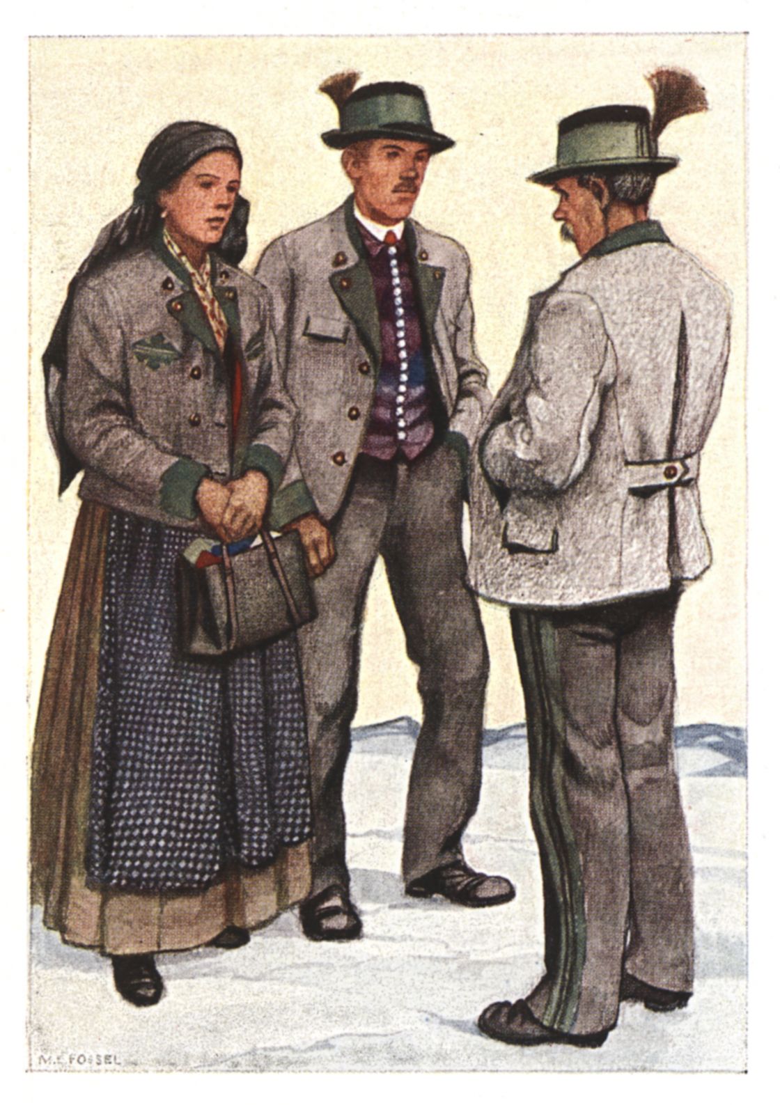 037_Schladminger_Bauern_in_Winterbekleidung,_1935 Von Scan and postprocessing by Hubertl - Steirisches Trachtenbuch - Mautner-Geramb 1935