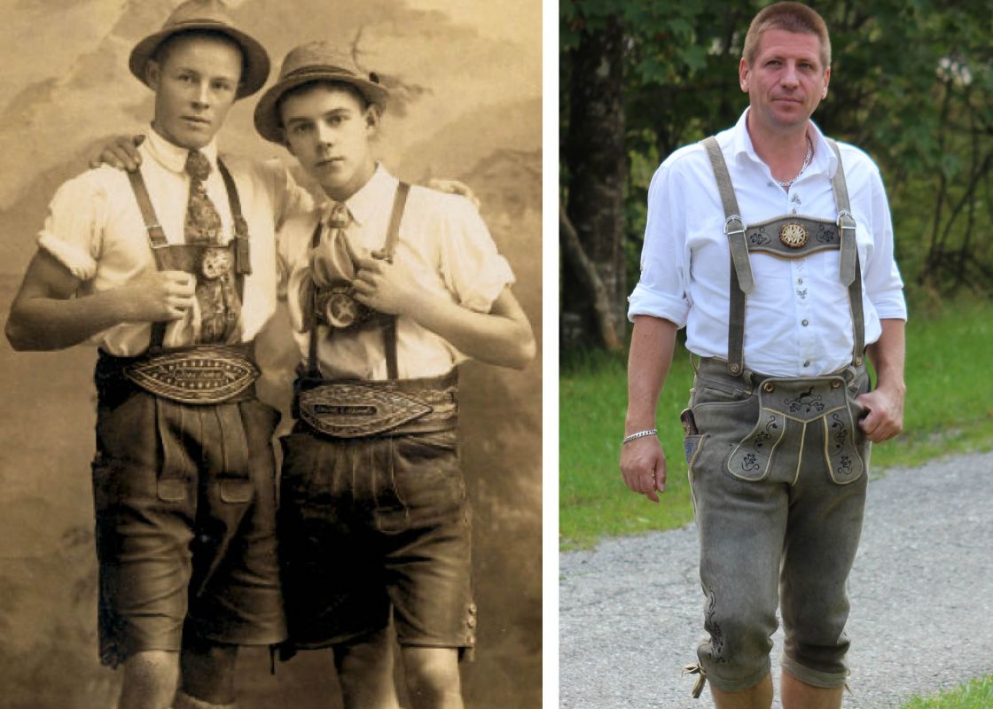 Lederhosenlängen Lederhosenlängen gestern wie auch heute; Von Usien - Eigenes Werk, CC BY-SA 3.0,