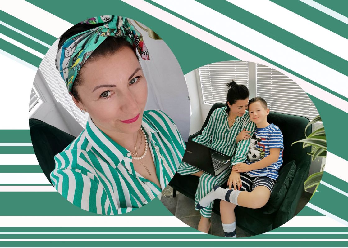 Sabina und Sohn_Streifen Sabina und Sohn_Streifen