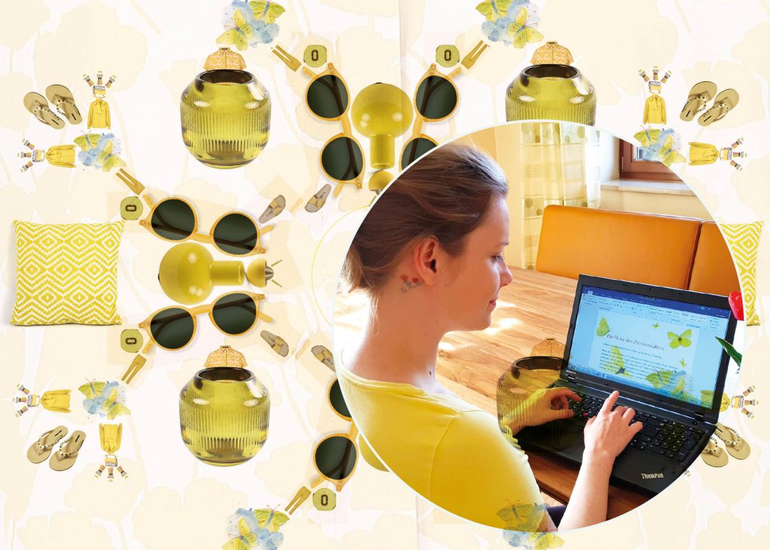 Teaser-Yellow 03 Poträt Carina Greiner & Illustration von Mirjam Schrei