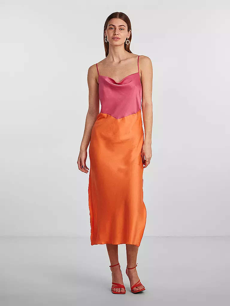 YAS | Midikleid YASDOTTEABLOCK | rosa