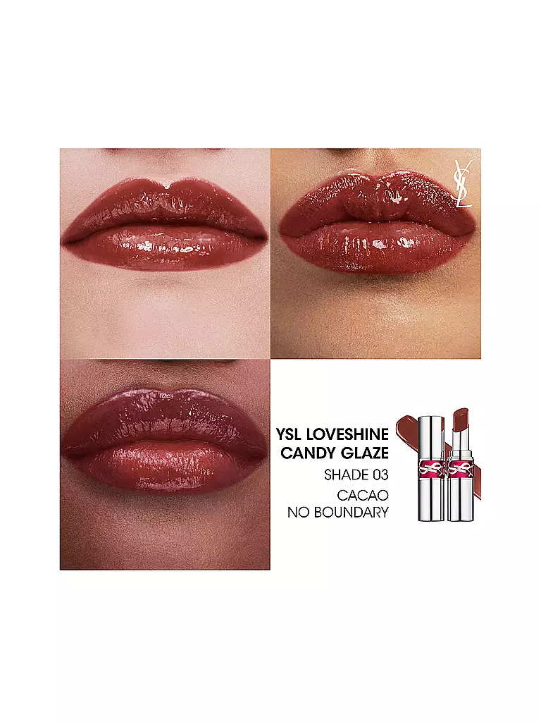 YVES SAINT LAURENT | Loveshine Candy Glaze Lipgloss-Stick (3 Cacao No Doundary) | camel