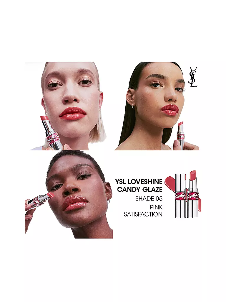 YVES SAINT LAURENT | Loveshine Candy Glaze Lipgloss-Stick (5 Pink Satisfaction) | rot