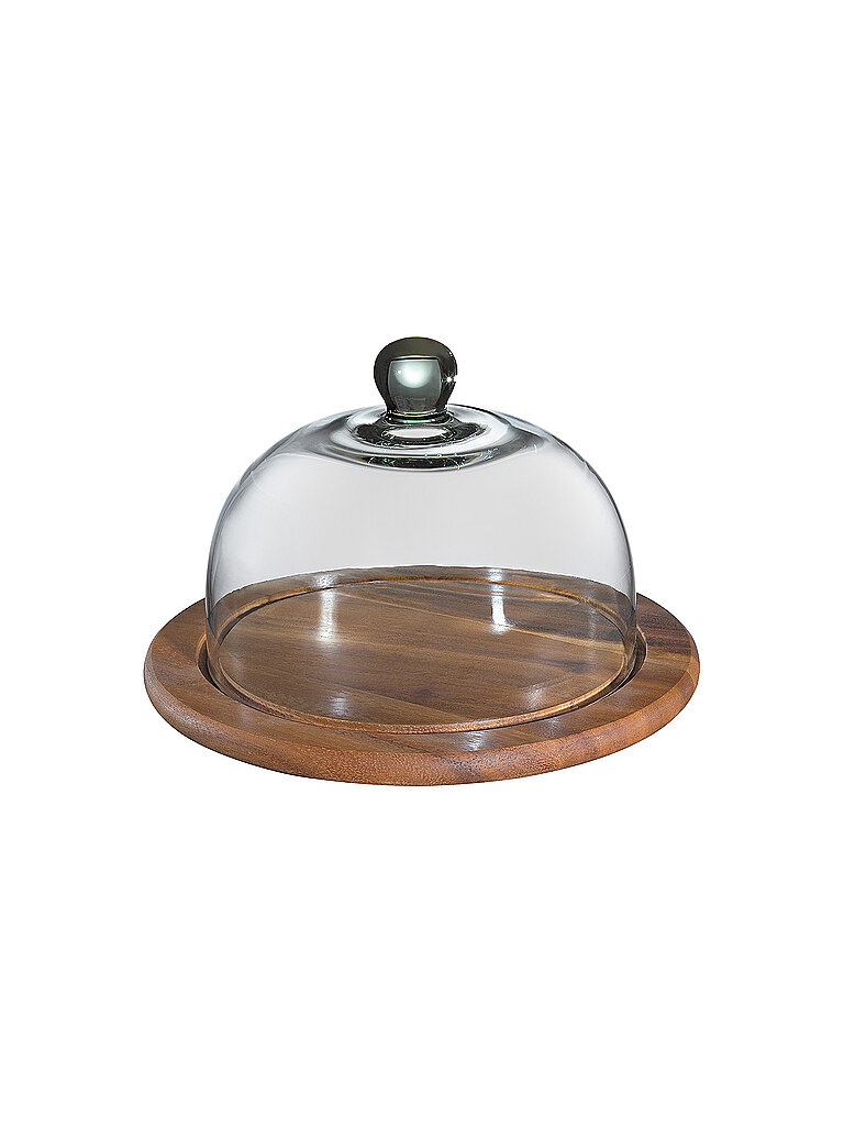 ZASSENHAUS Käseglocke mit Glasdeckel Akazie 25cm braun